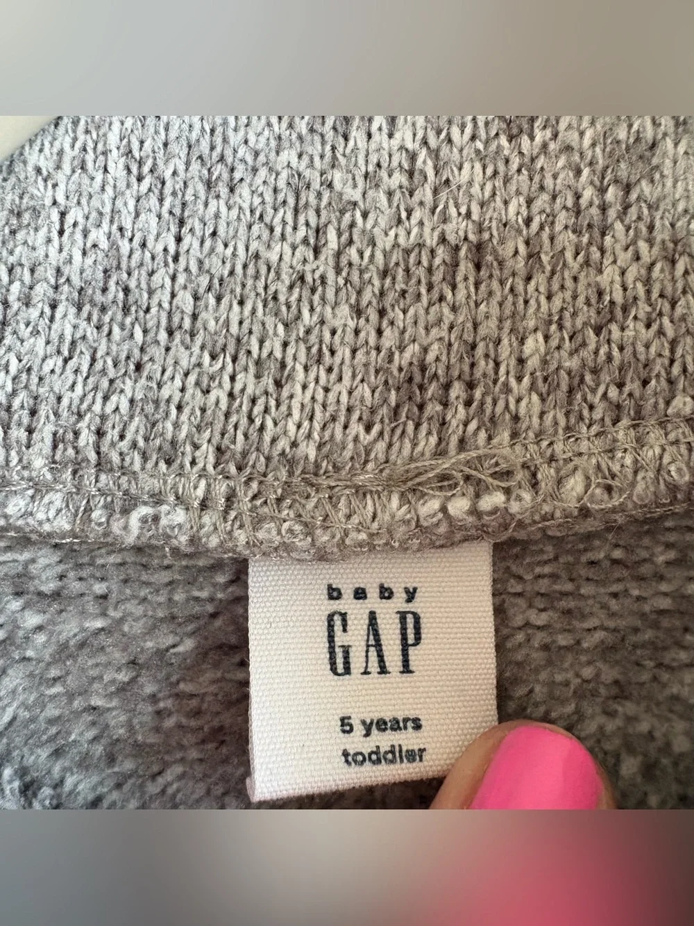 GAP Toddler Gray Fleece 1/4 Zip Mock Neck Long Sleeve Pullover 5 Years